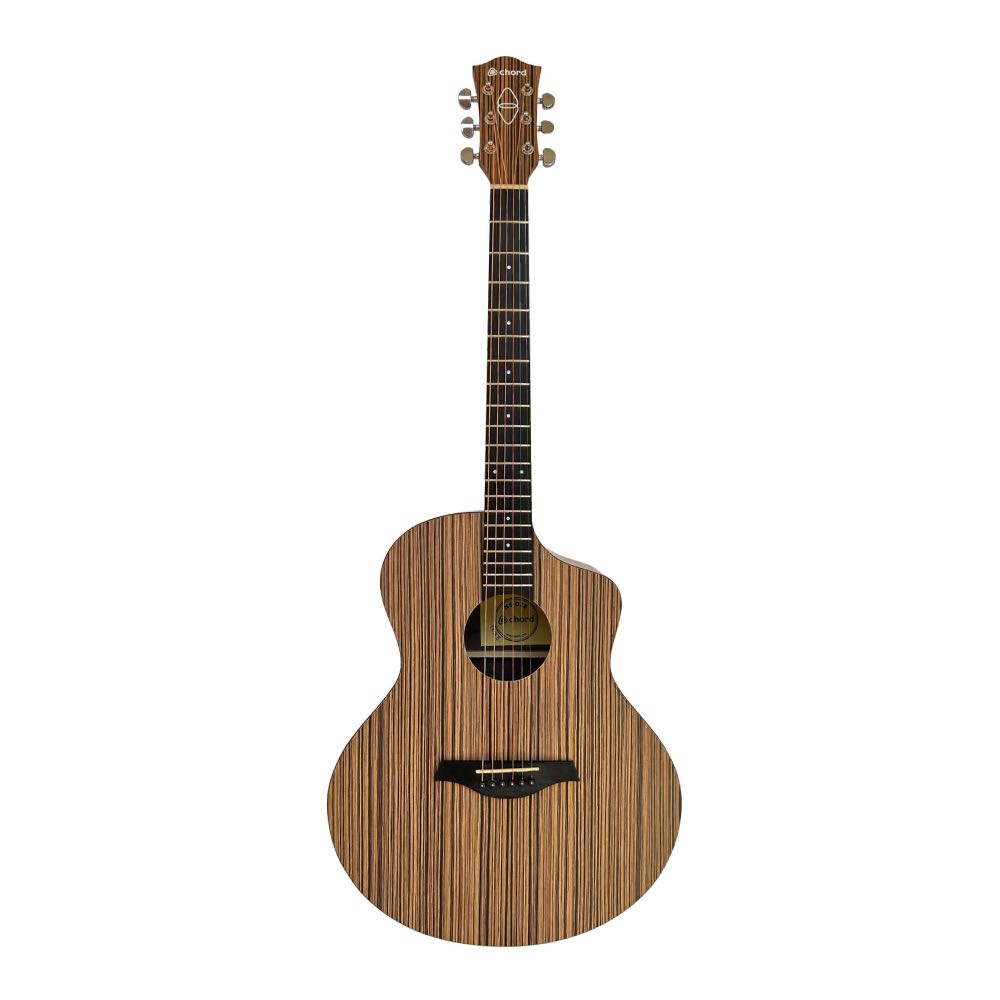 Chord Nomad Series Electro-Acoustic Guitar with EQ & Tuner – White Quilted Maple