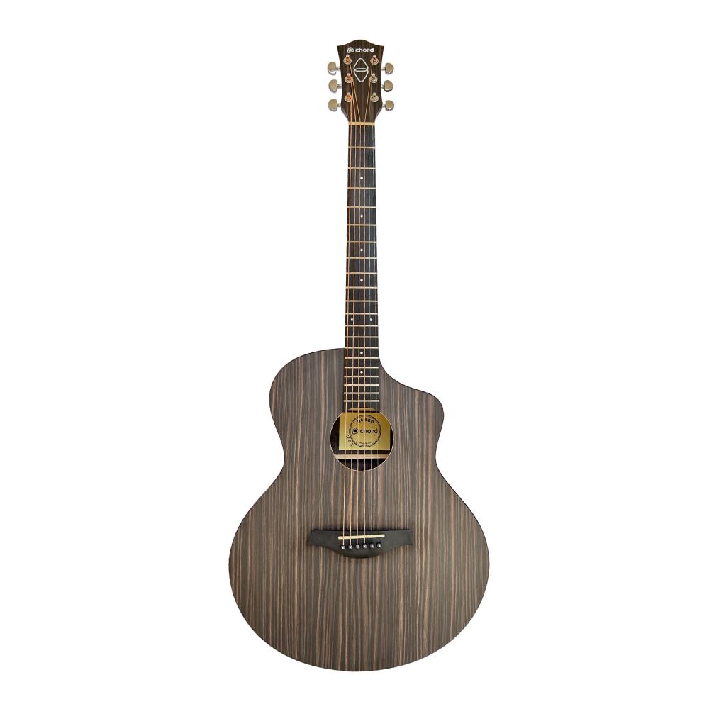 Chord Nomad Series Electro-Acoustic Guitar with EQ & Tuner – White Quilted Maple