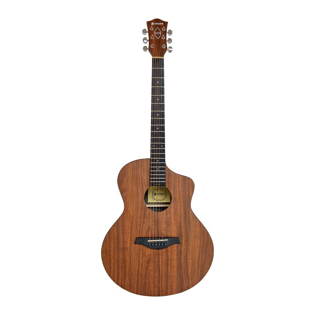 Chord Nomad Series Electro-Acoustic Guitar with EQ & Tuner – White Quilted Maple