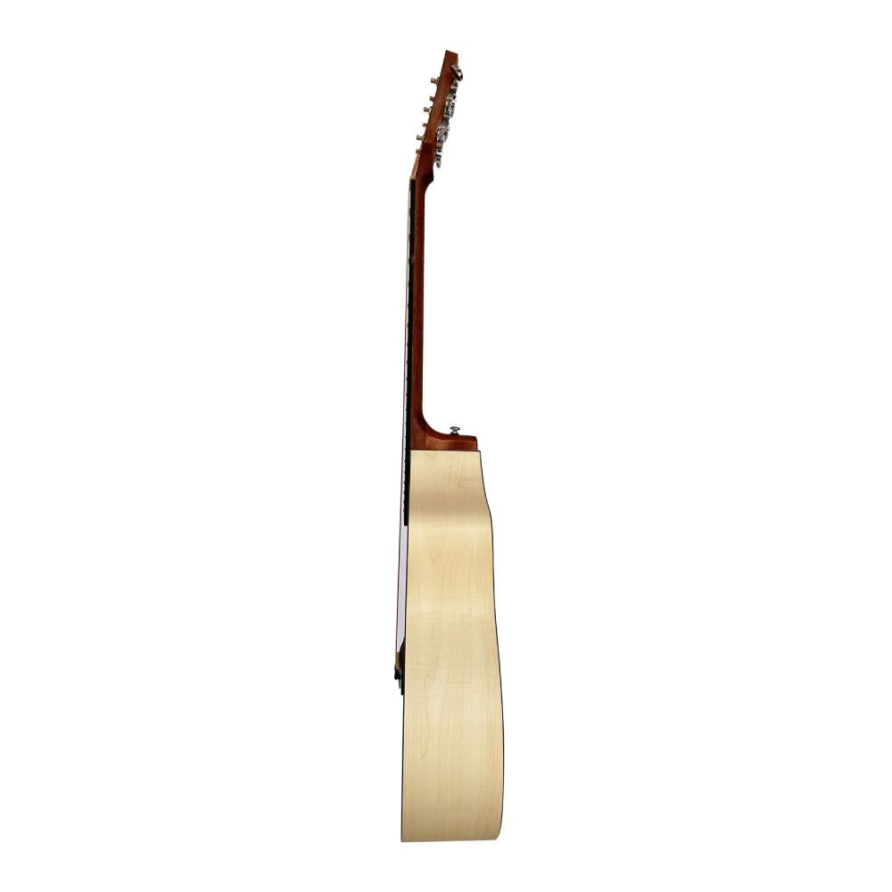 Chord Nomad Series Electro-Acoustic Guitar with EQ & Tuner – White Quilted Maple