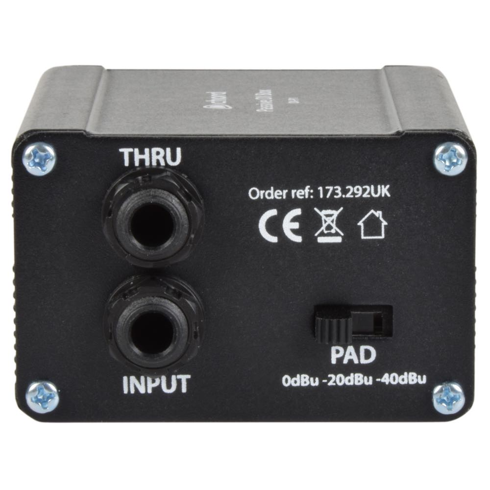 Chord Passive DI Box with 3-Way Pad & Ground Lift Filtering