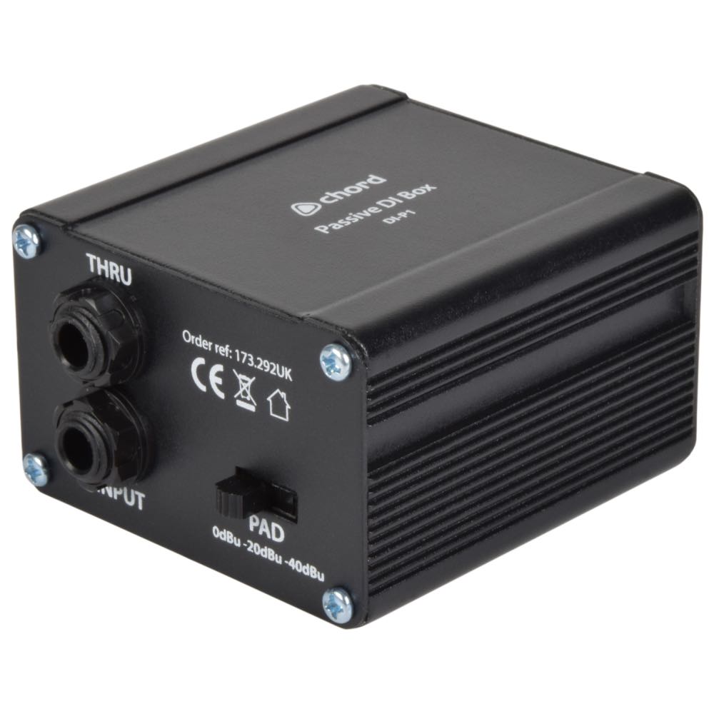 Chord Passive DI Box with 3-Way Pad & Ground Lift Filtering
