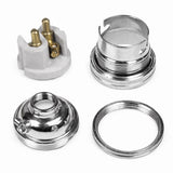 Chrome BC | B22 | Bayonet Cap Lamp Holder – 10mm / 1/2” Thread (Switched / Non-Switched)