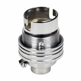 Chrome BC | B22 | Bayonet Cap Lamp Holder – 10mm / 1/2” Thread (Switched / Non-Switched)