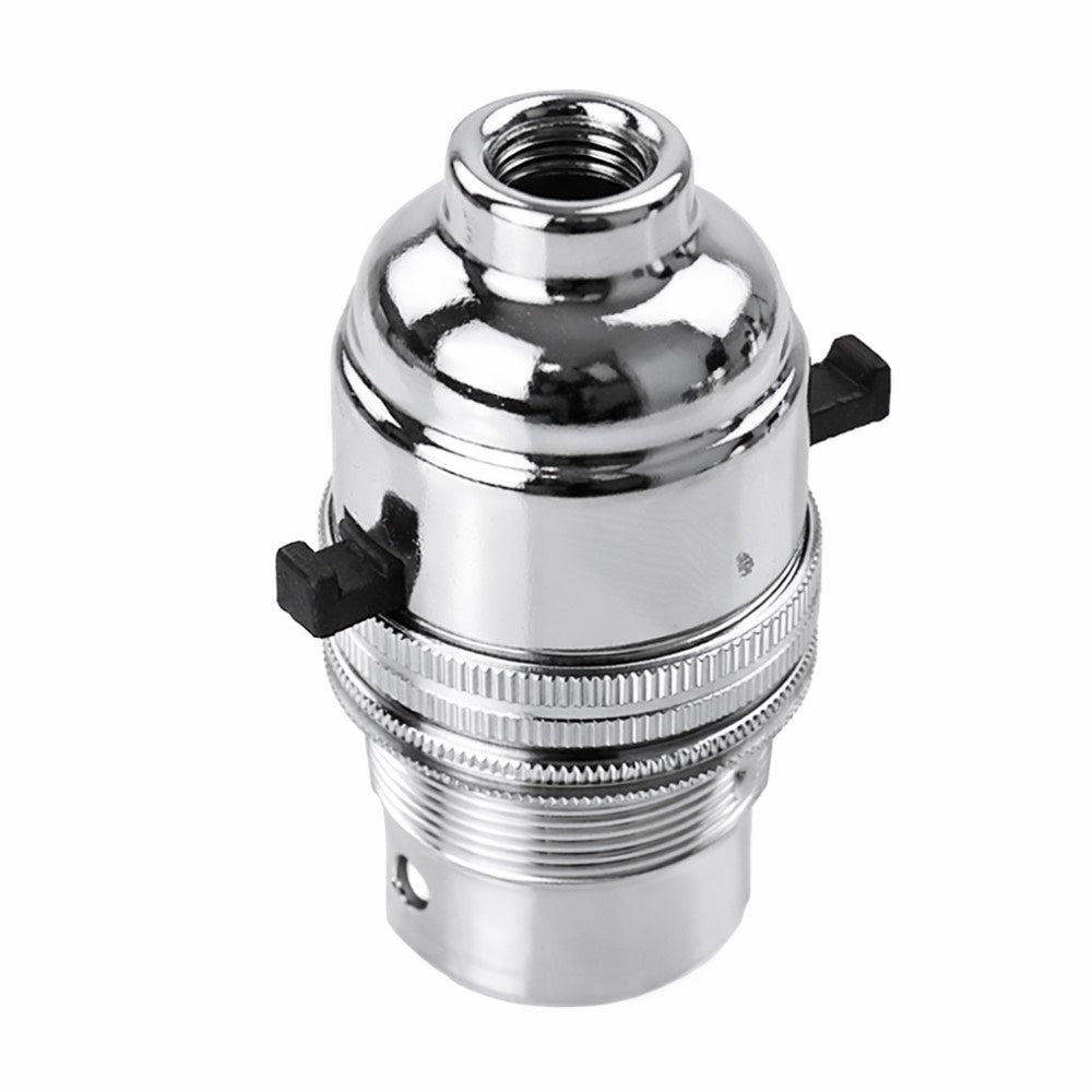 Chrome BC | B22 | Bayonet Cap Lamp Holder – 10mm / 1/2” Thread (Switched / Non-Switched)
