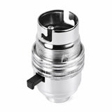 Chrome BC | B22 | Bayonet Cap Lamp Holder – 10mm / 1/2” Thread (Switched / Non-Switched)