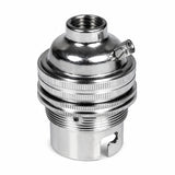 Chrome BC | B22 | Bayonet Cap Lamp Holder – 10mm / 1/2” Thread (Switched / Non-Switched)