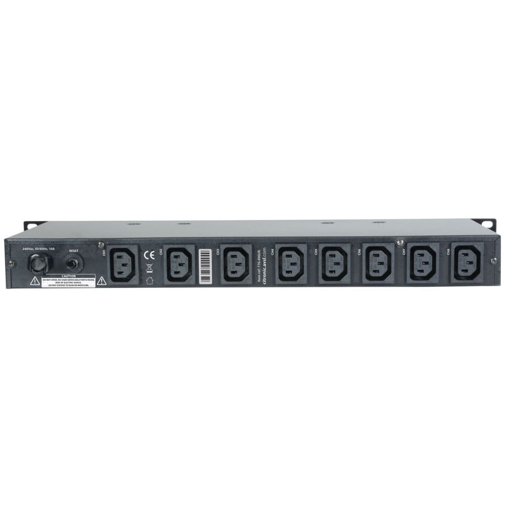 Citronic 1U IEC Power Distributor with Digital Voltmeter & 9 Outlets