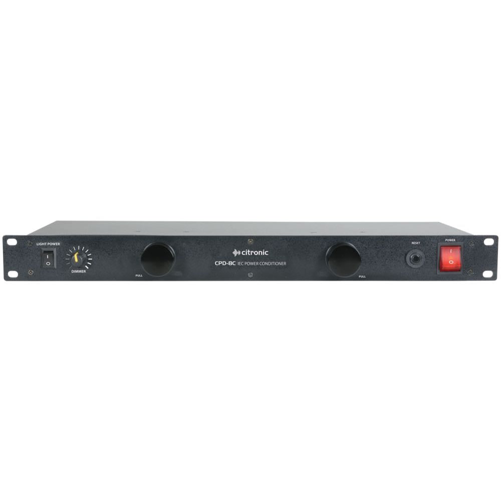 Citronic 1U Rackmount Power Conditioner with 8 IEC Outlets & LED Lamps