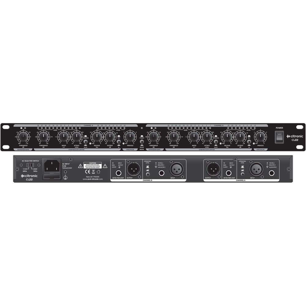 Citronic CL22 Stereo Compressor / Limiter / Gate