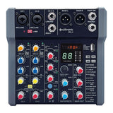 Citronic CMA-Series Compact 6-Channel Mixer with DSP, USB & Bluetooth (4 Mono + 2 Stereo)