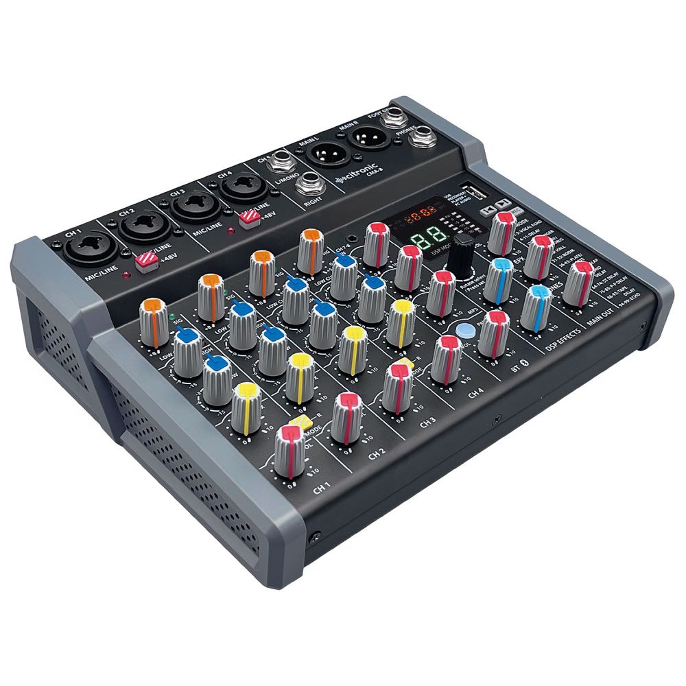 Citronic CMA-Series Compact 6-Channel Mixer with DSP, USB & Bluetooth (4 Mono + 2 Stereo)