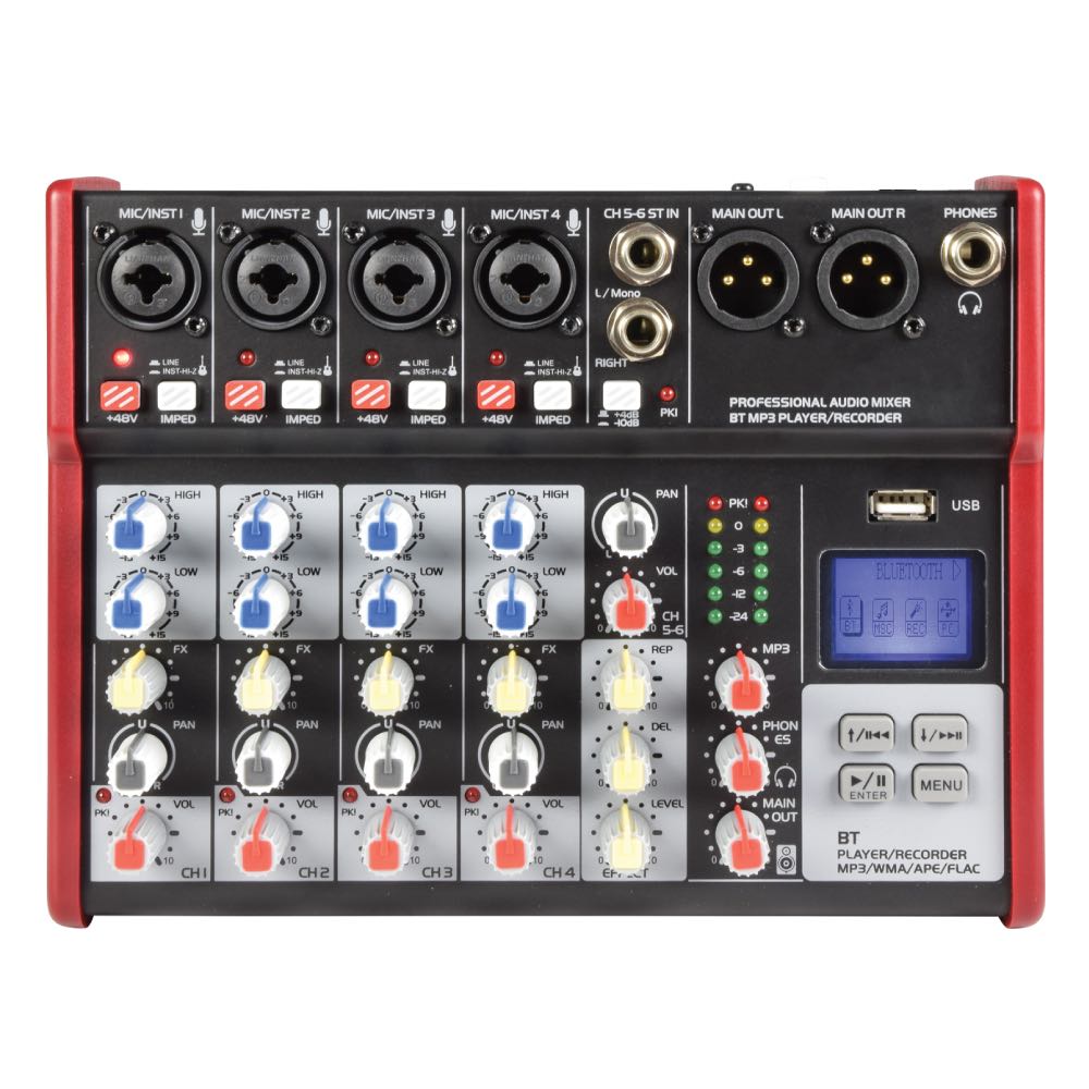 Citronic CSM-Series Compact 5-Channel Mixer with USB & Bluetooth (4 Mono + 1 Stereo)