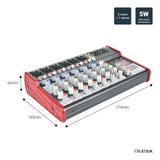 Citronic CSM-Series Compact 5-Channel Mixer with USB & Bluetooth (4 Mono + 1 Stereo)