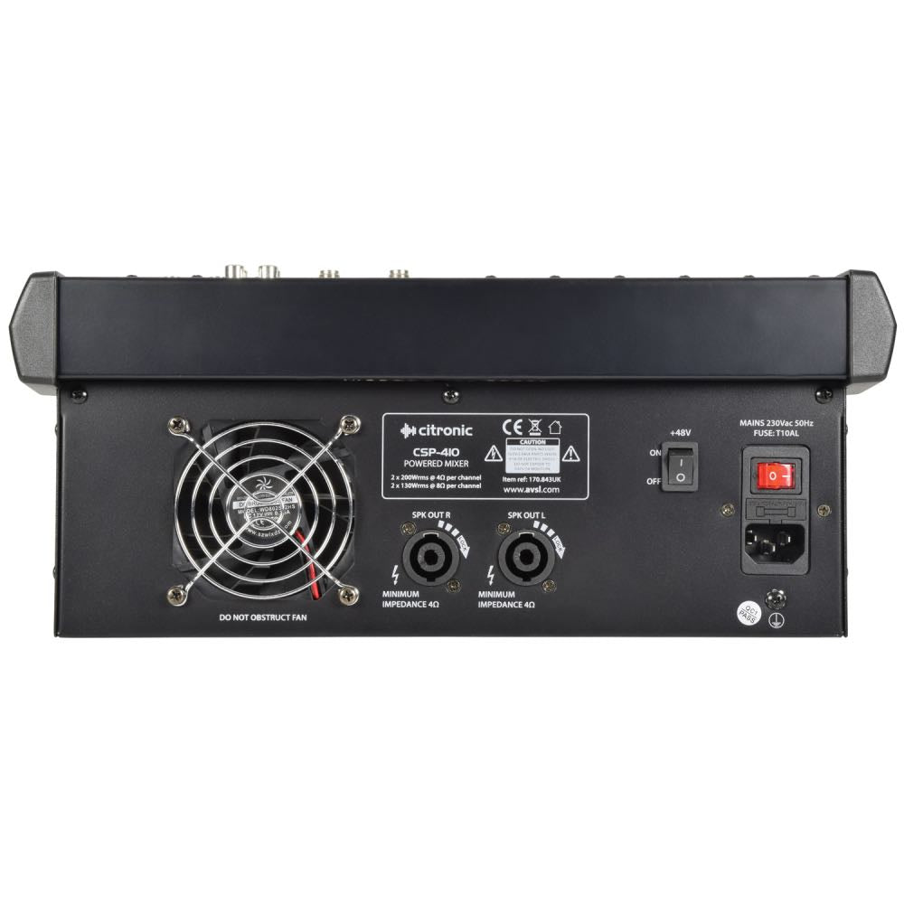 Citronic CSP-Series 14-Channel Powered Mixer with Built-In Amplifier & DSP FX
