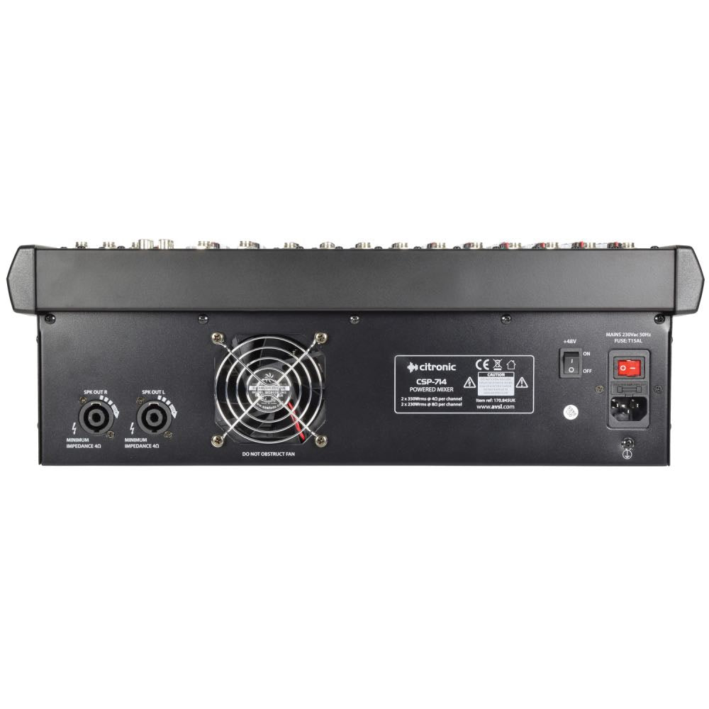 Citronic CSP-Series 14-Channel Powered Mixer with Built-In Amplifier & DSP FX