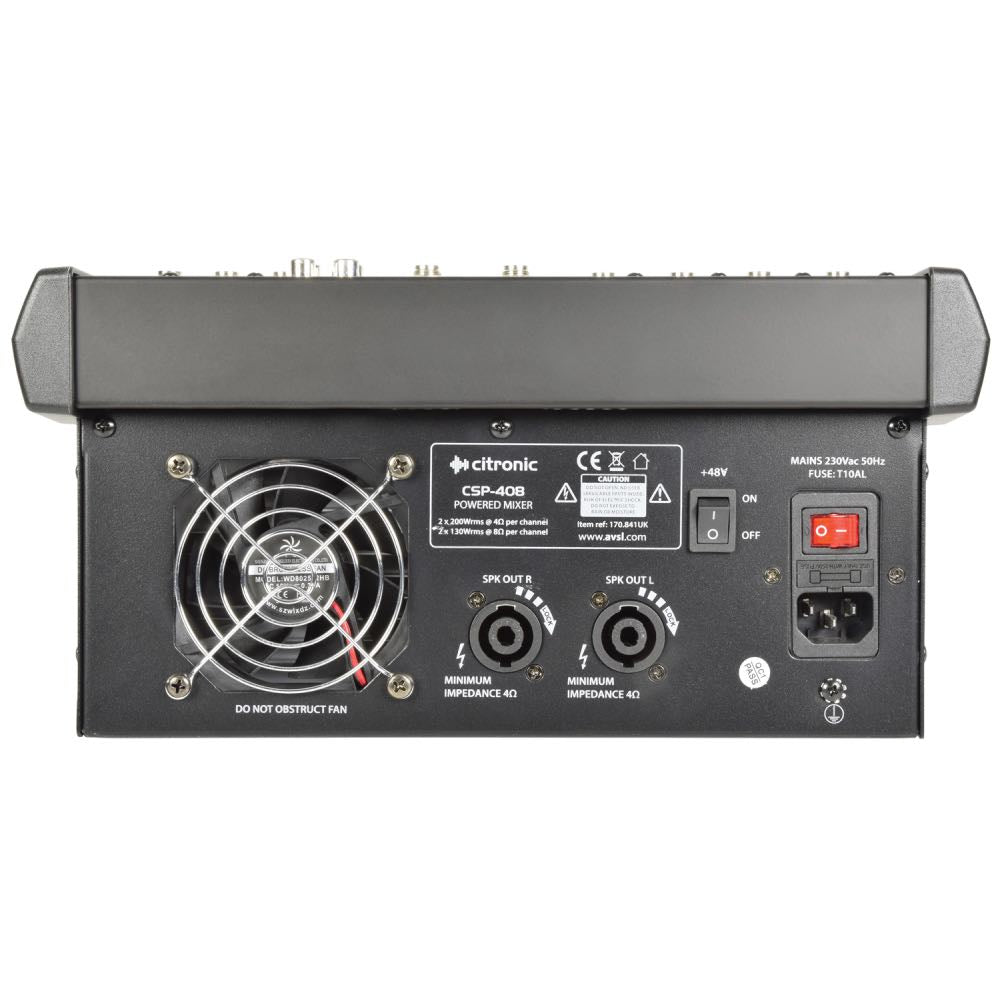Citronic CSP-Series 14-Channel Powered Mixer with Built-In Amplifier & DSP FX