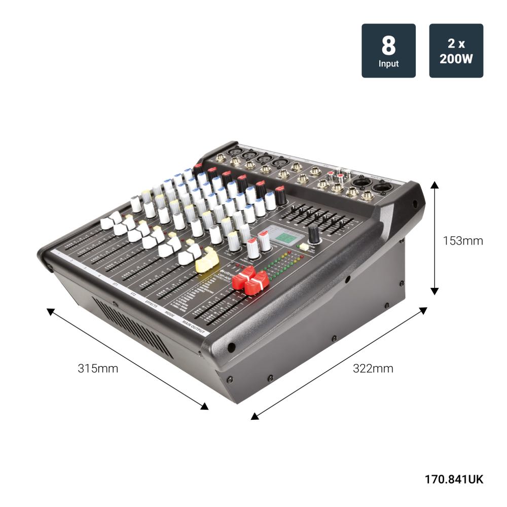 Citronic CSP-Series 14-Channel Powered Mixer with Built-In Amplifier & DSP FX