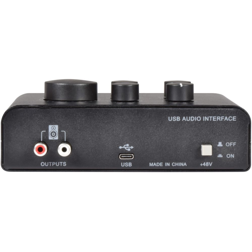 Citronic USB-C Audio Interface with 2 Mic + 1 Instrument Input & Monitoring