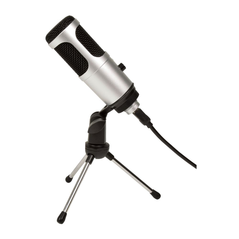 Citronic USB Podcast Microphone with Volume Control & Tripod