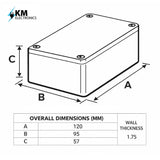 Die-Cast Aluminium Electronics Project Enclosure Box Case – Silver – Multiple Sizes