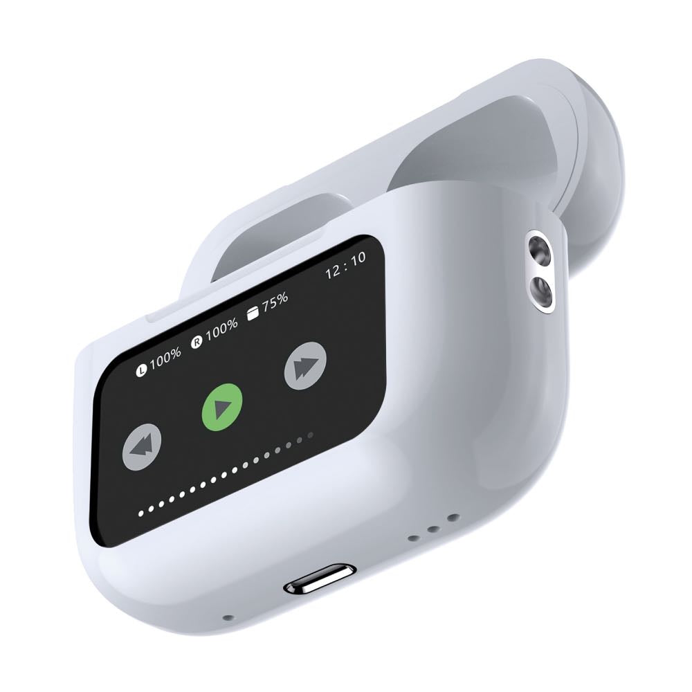 Ear Shots Pro LED True Wireless Earphones with Touch Screen Case & ANC