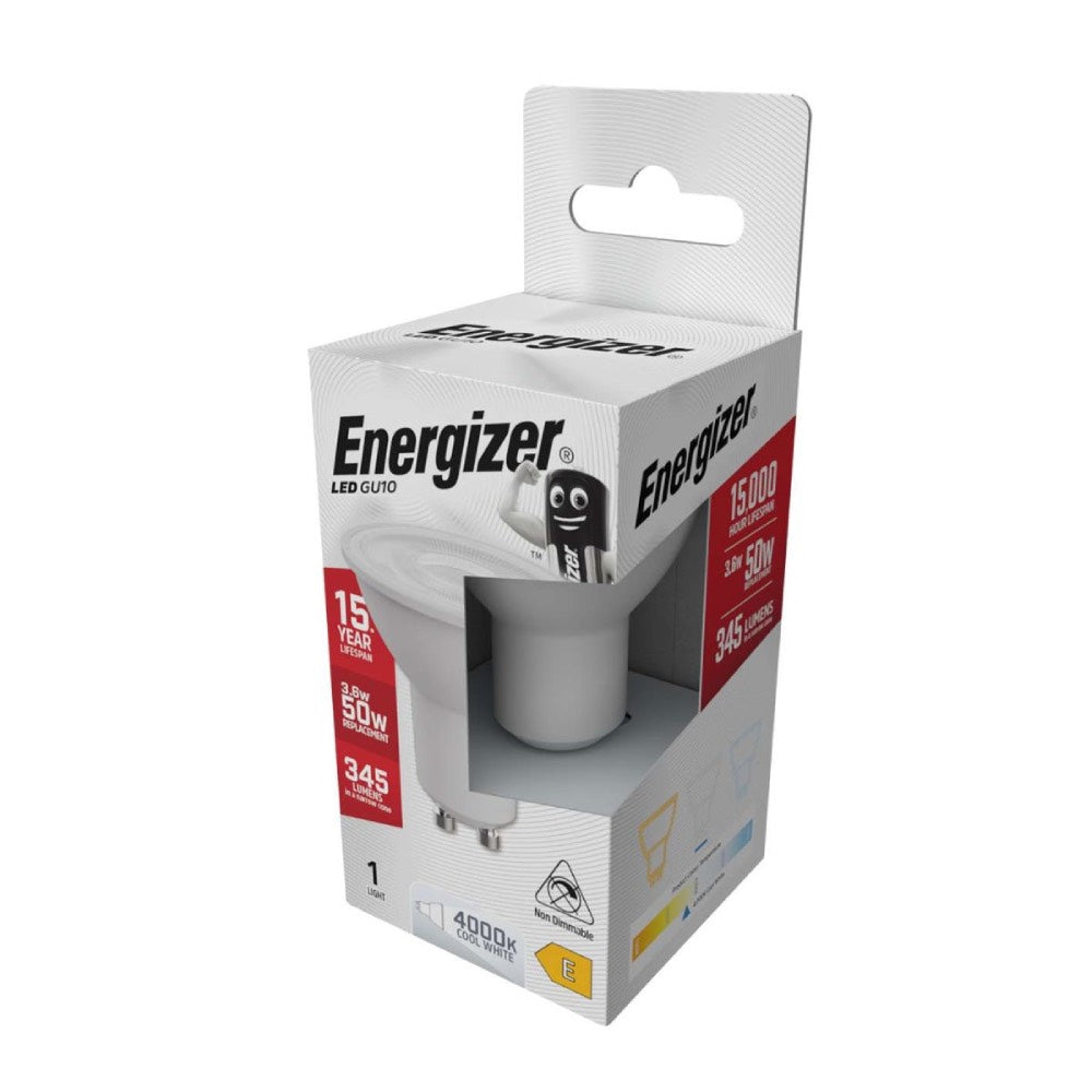 Energizer LED GU10 Bulb 3.6W 345lm – 4000K / 6500K (Cool White / Daylight)