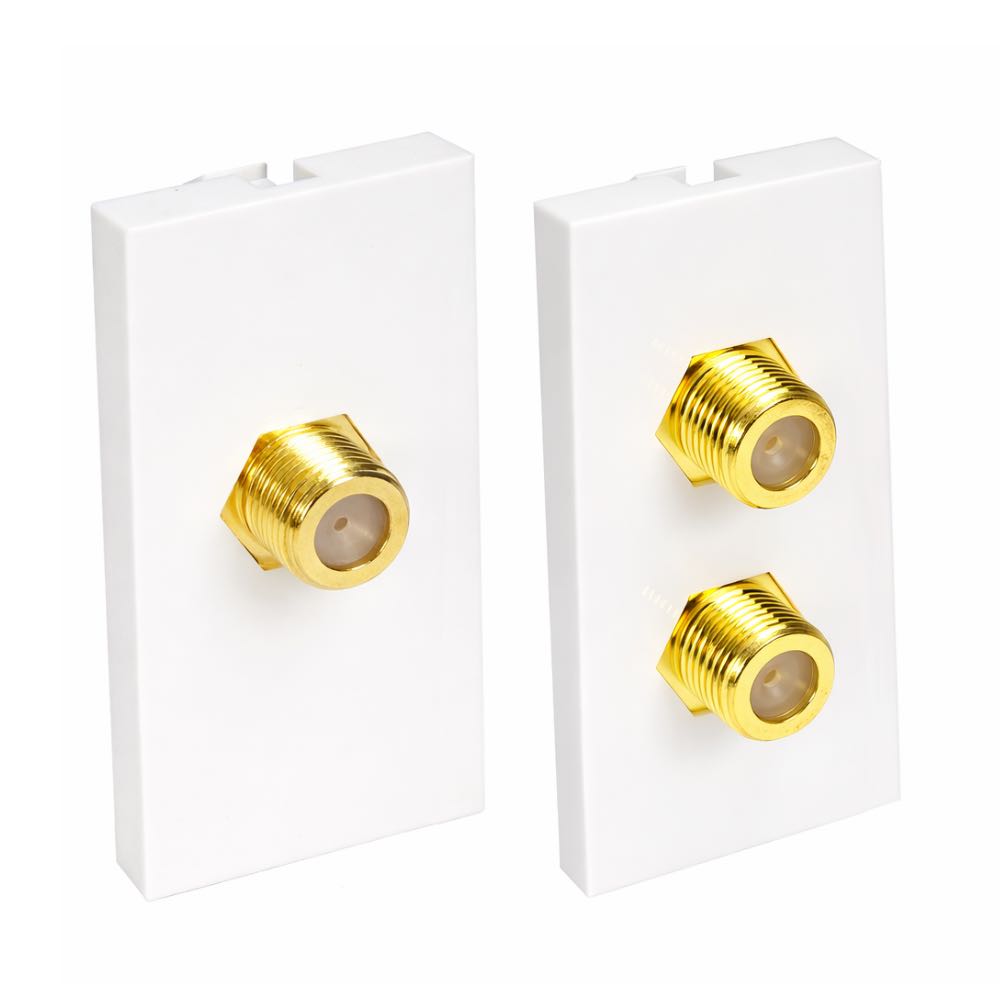 F-Type RF Coax Module for Modular AV Wall Plates (1-Pole / 2-Pole)
