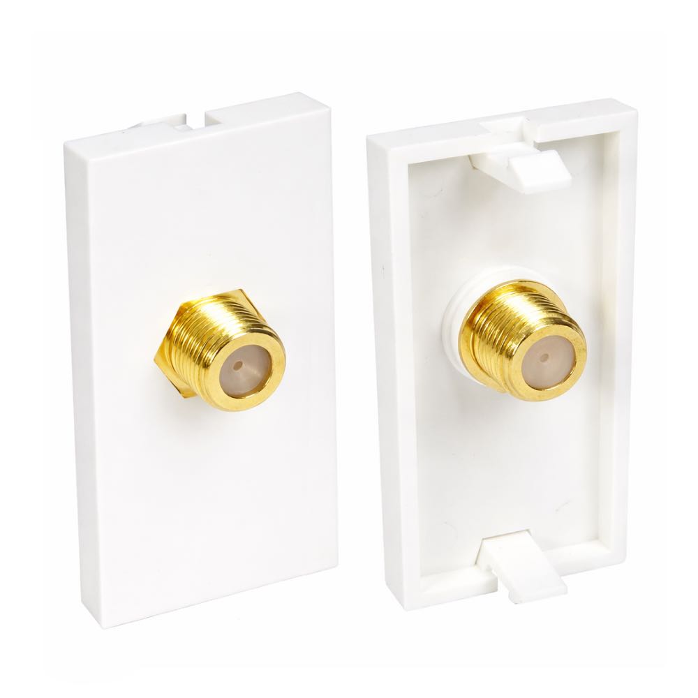 F-Type RF Coax Module for Modular AV Wall Plates (1-Pole / 2-Pole)