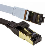 Flat Cat 8 High-Speed RJ45 Ethernet LAN Networking Cables – Black – 20m