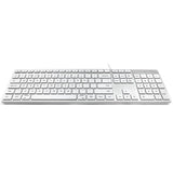 Full Size USB-C Multimedia Keyboard for Mac – Silver & White (UK Layout)