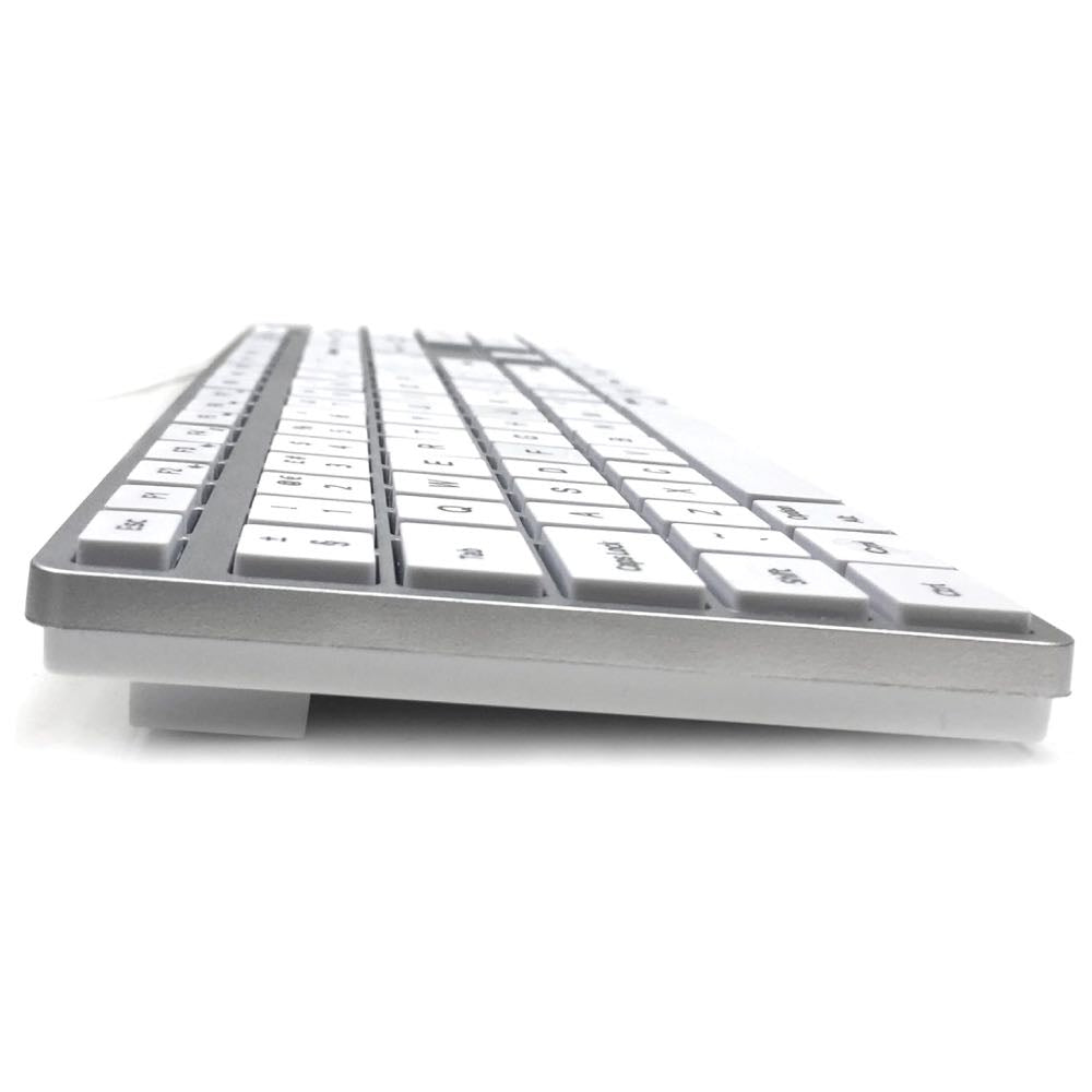 Full Size USB-C Multimedia Keyboard for Mac – Silver & White (UK Layout)