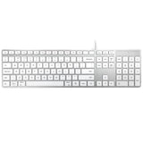 Full Size USB-C Multimedia Keyboard for Mac – Silver & White (UK Layout)