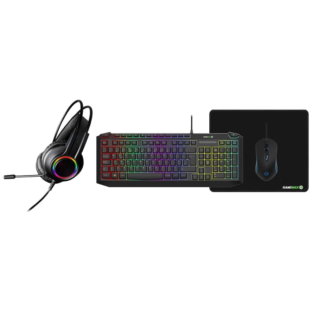 GAMEMAX Pulse 4-in-1 PC Gaming Bundle – Keyboard, Mouse, Headset & Mousemat Set
