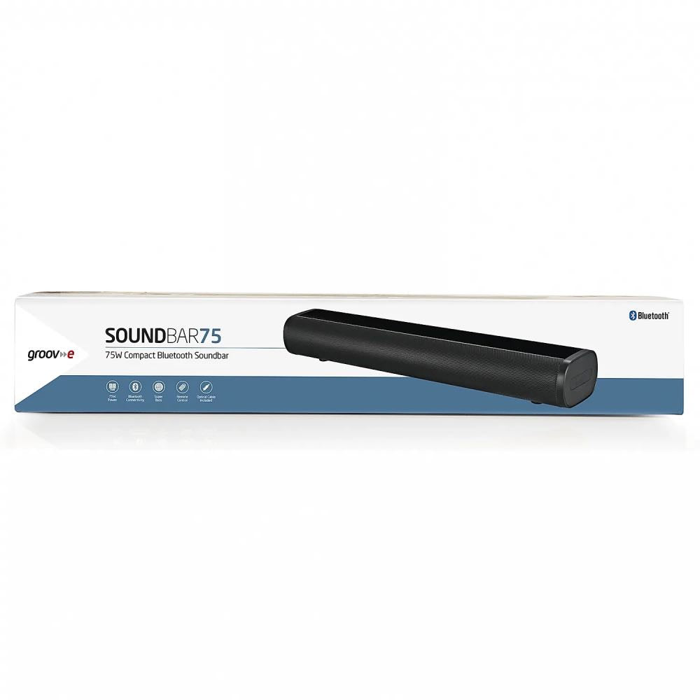 Groov-e Soundbar75 Bluetooth TV Soundbar with USB Playback & Remote – 30W RMS