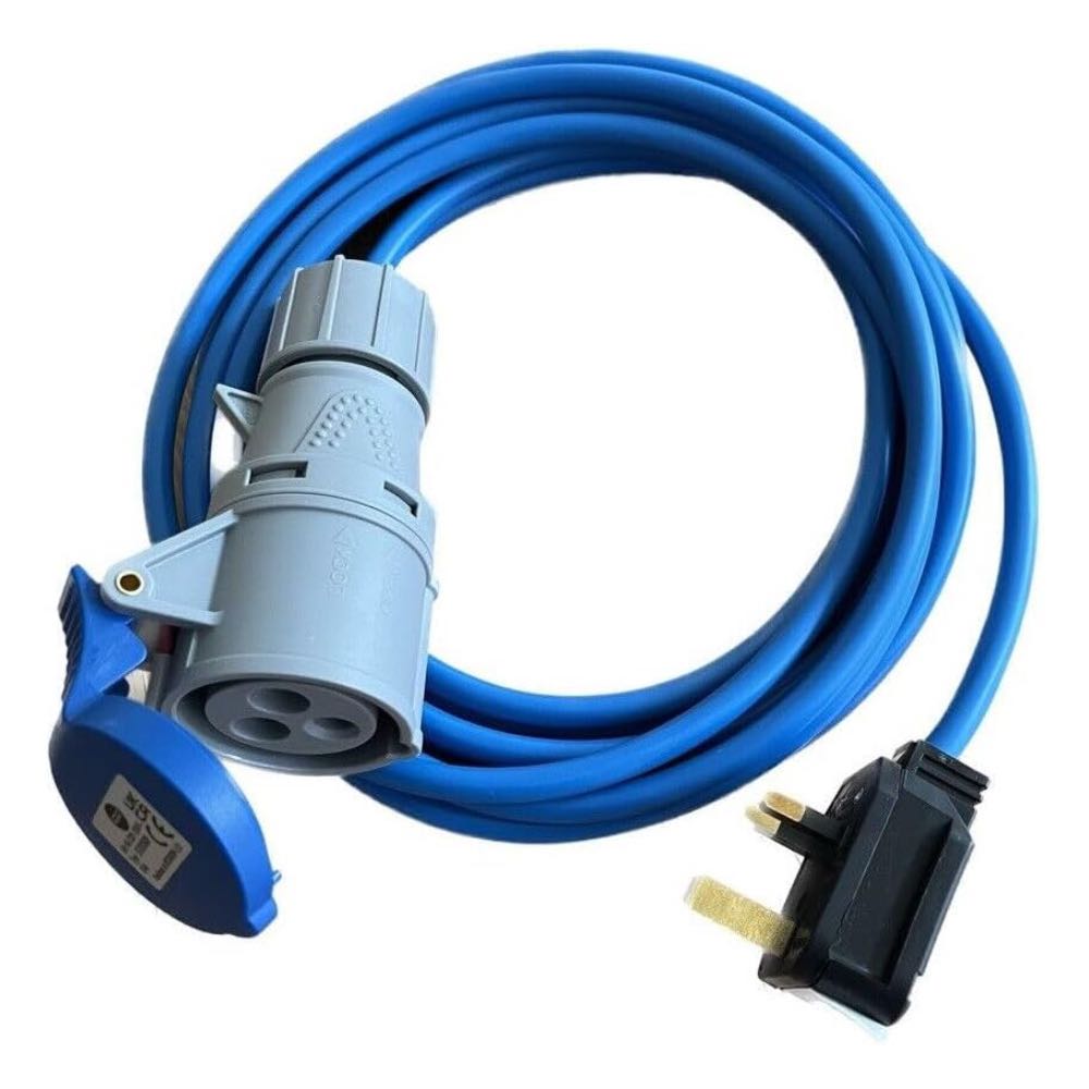 Heavy Duty Caravan Motorhome 13A Plug to 16A Socket 240V Mains Hook Up Cable - Various Lengths 