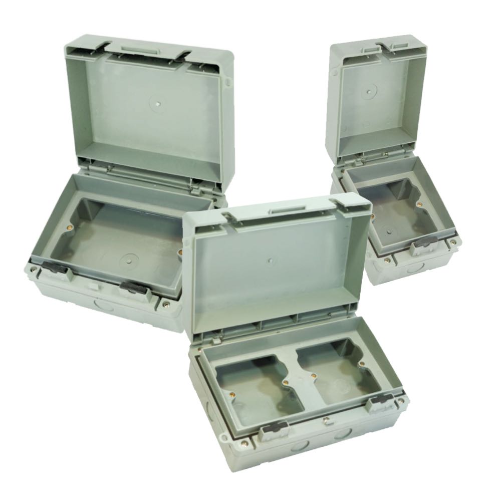 IP65 Heavy-Duty Outdoor Universal Accessory Box – 1G / 2G / Dual (Empty, Socket, USB & RCD Variants)