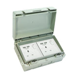 Outdoor Garden 2 Gang Dual 13A IP65-Rated Weatherproof Enclosure Box with Padlock