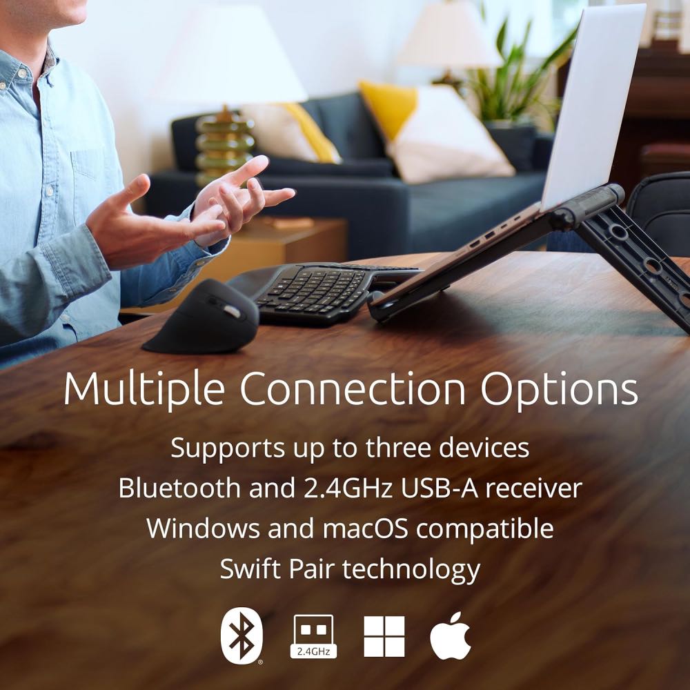 Kensington KB675 EQ Pro Fit Ergo TKL Rechargeable Wireless Keyboard