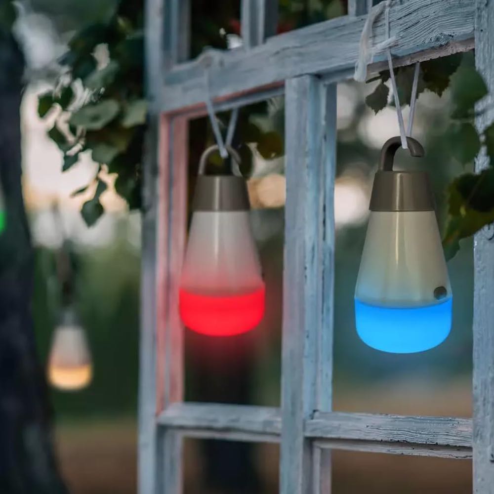UNI-COM Garden LED ORB Lights In Blue Red White