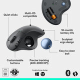 Logitech Ergo M575 Wireless Ergonomic Trackball Mouse with Bluetooth for PC/Mac