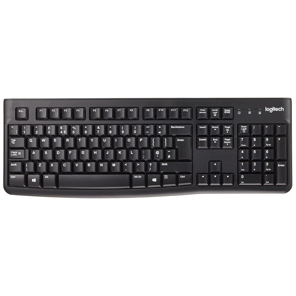 Logitech K120 USB Keyboard for Business – Full-Size Low-Profile UK Layout