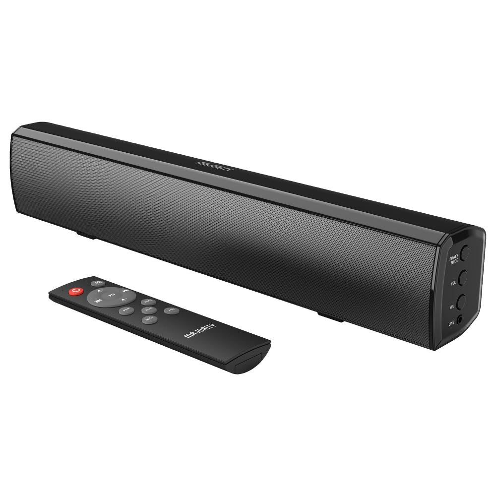 MAJORITY Bowfell Compact Bluetooth Stereo Soundbar for TV with USB Playback & Remote – Black