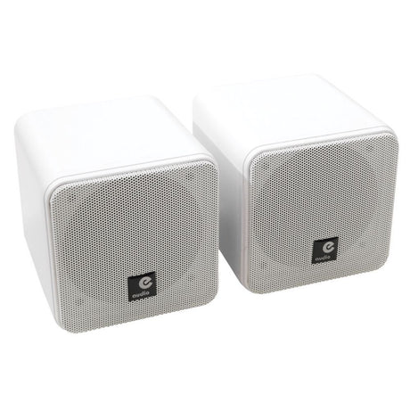 e-audio Mini Cube Surround Sound Bookshelf Box Speakers in Black