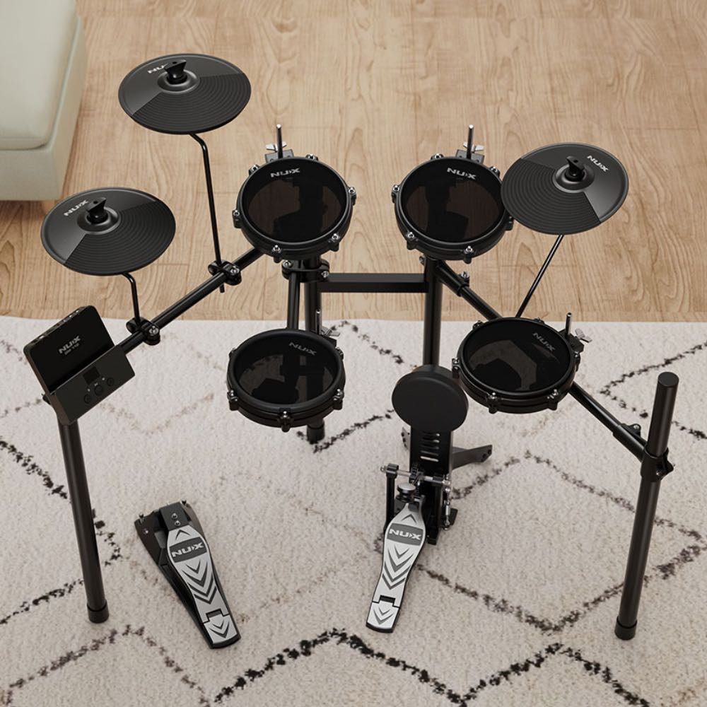 NUX DM-110 Digital Drum Kit with Mesh Heads, USB Interface & Bluetooth Editing