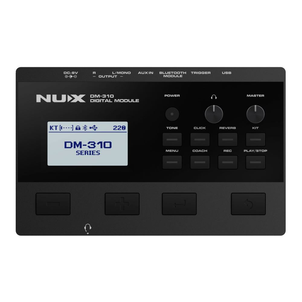 NUX DM-310 Digital Drum Kit with Dual-Zone Mesh Pads, USB Audio & Bluetooth