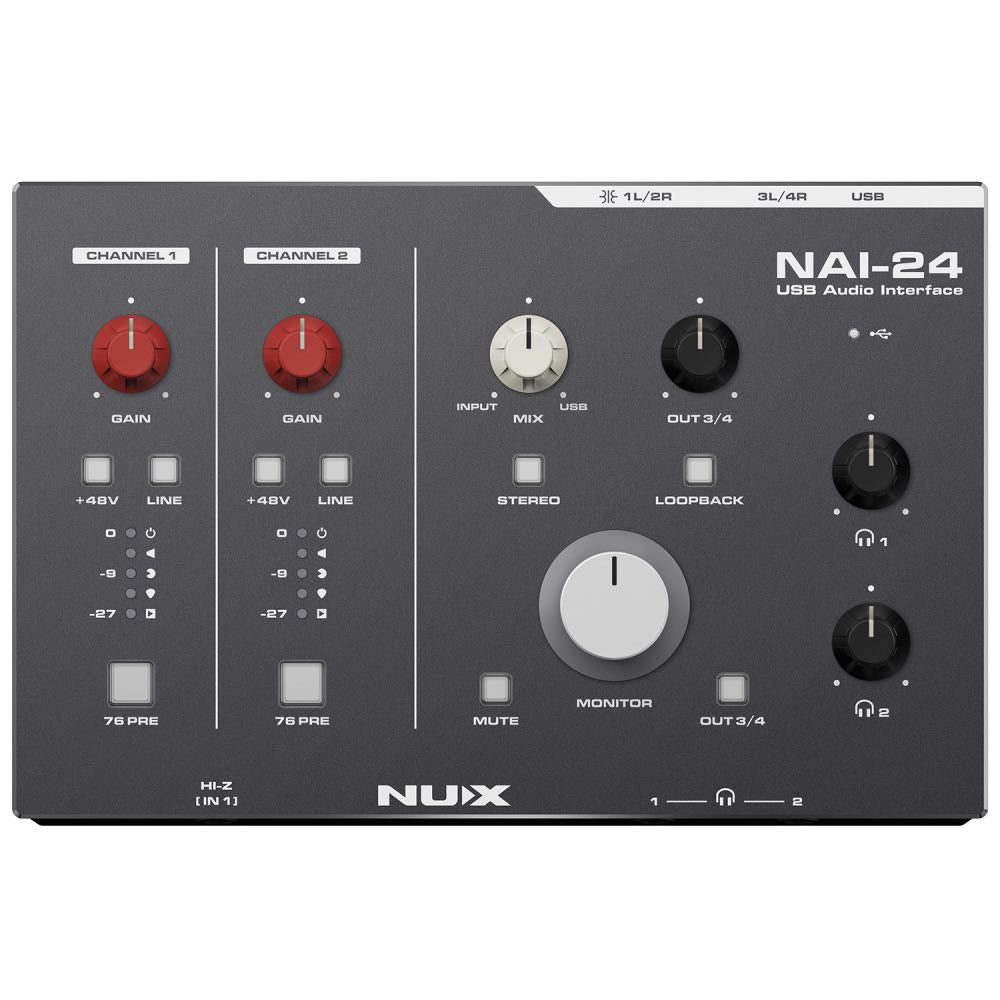 NUX NAI-24 USB-C Audio Interface with Class A Preamps & Cubase LE