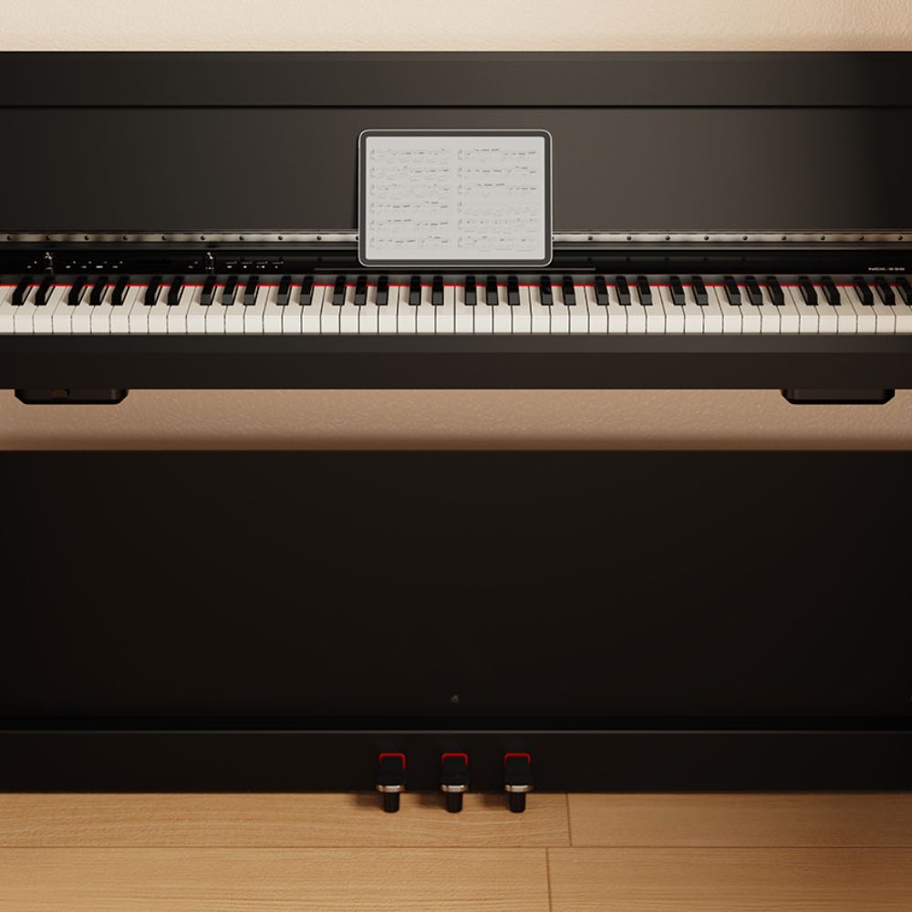 NUX NCK-330 88-Key Upright Full-Size Digital Piano with USB Audio & Bluetooth – Black