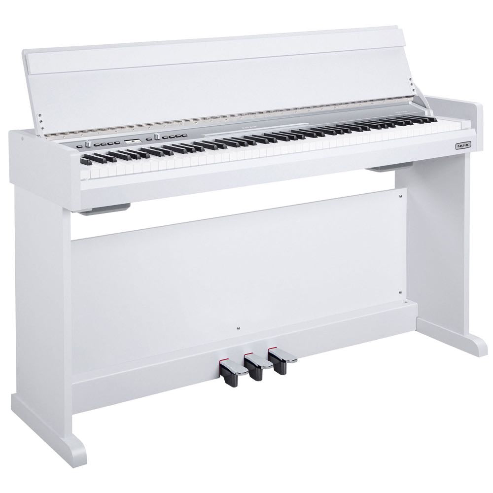 NUX NCK-330 88-Key Upright Full-Size Digital Piano with USB Audio & Bluetooth – White