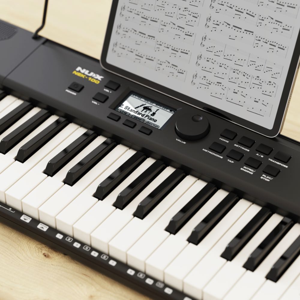 NUX NEK-100 61-Key USB Arranger Keyboard with MIDI, Live Phrases & Rechargeable Battery